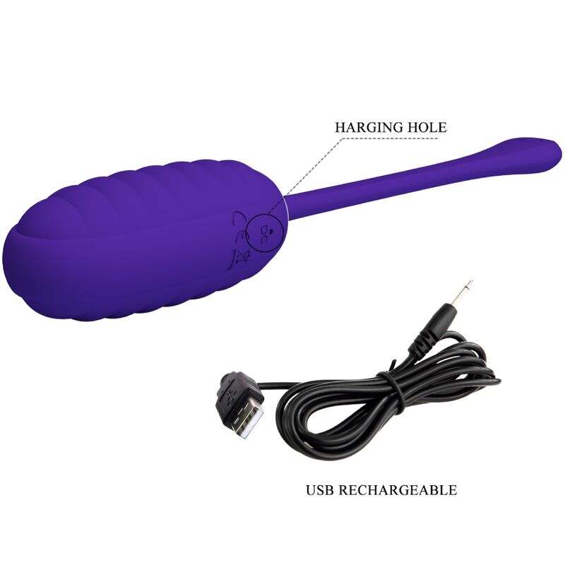 PRETTY LOVE - KIRK RECHARGEABLE VIBRATING EGG PURPLE - Amore24