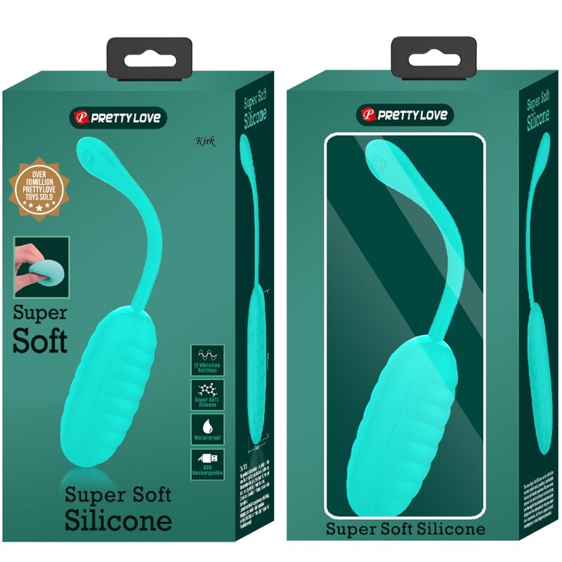 PRETTY LOVE - KIRK RECHARGEABLE VIBRATING EGG AQUA GREEN - Amore24