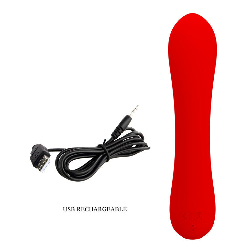 PRETTY LOVE - PRESCOTT RECHARGEABLE VIBRATOR RED - Amore24