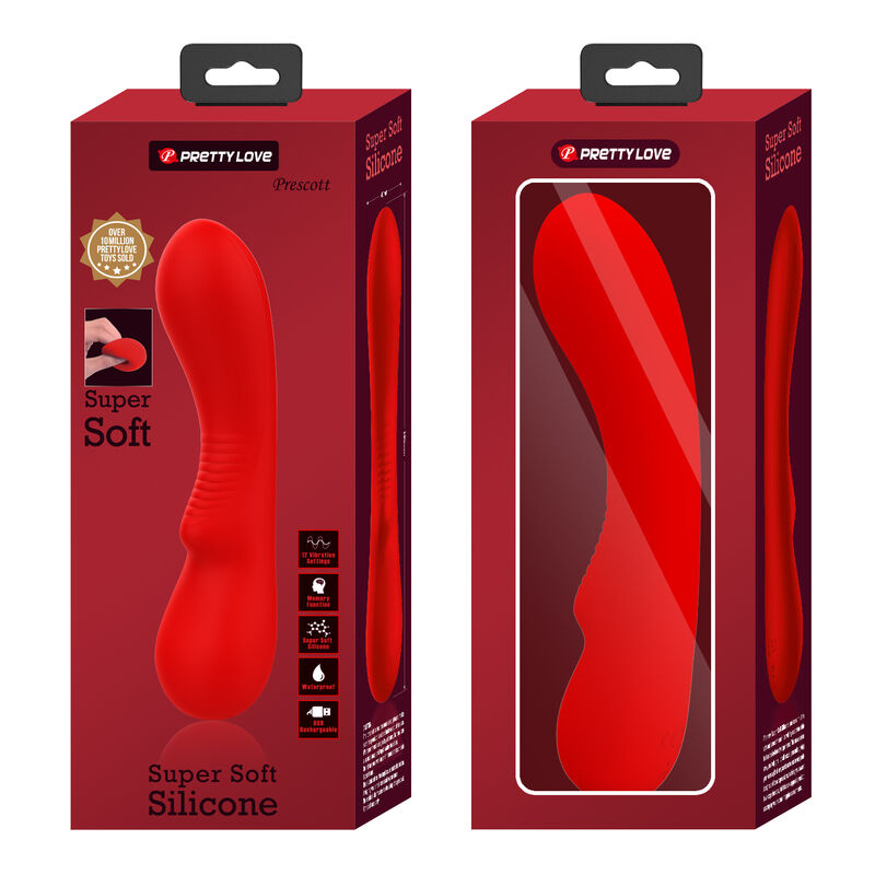 PRETTY LOVE - PRESCOTT RECHARGEABLE VIBRATOR RED - Amore24