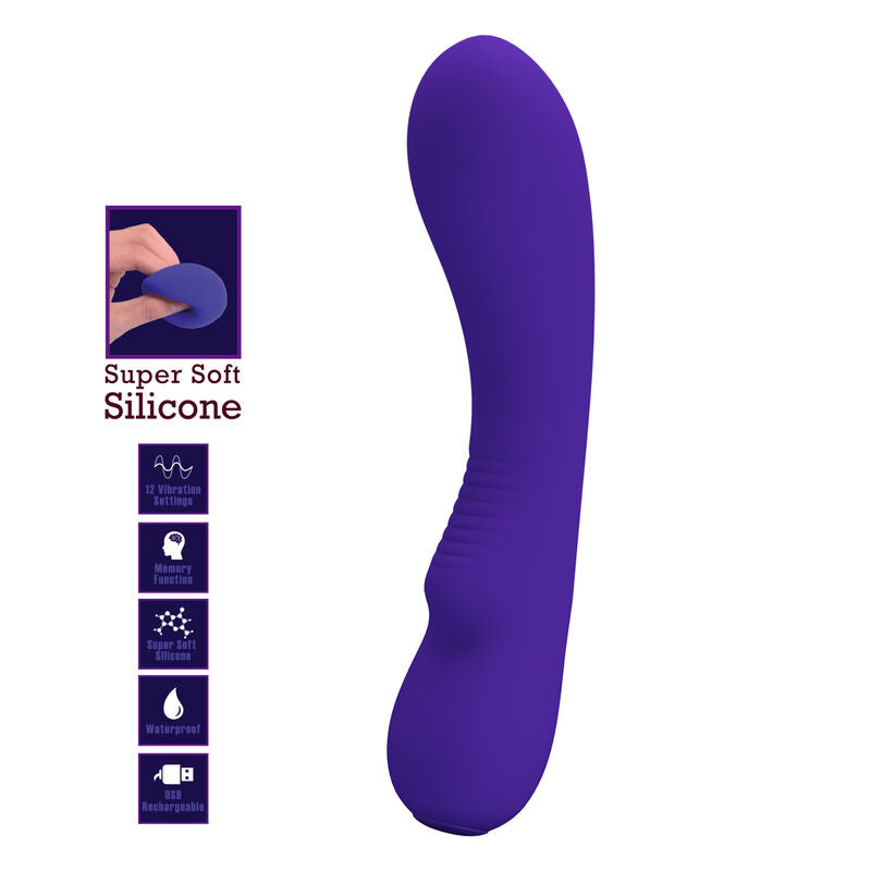 PRETTY LOVE - PRESCOTT RECHARGEABLE VIBRATOR PURPLE - Amore24
