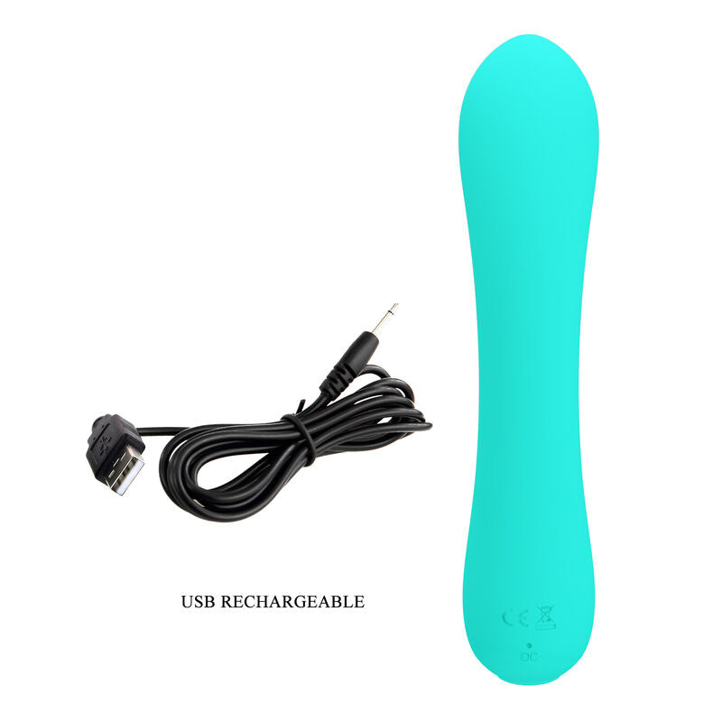 PRETTY LOVE - PRESCOTT RECHARGEABLE VIBRATOR AQUA GREEN - Amore24