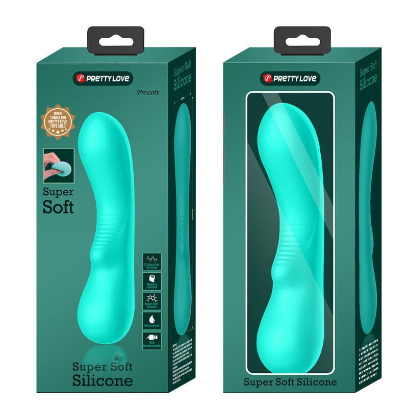 PRETTY LOVE - PRESCOTT RECHARGEABLE VIBRATOR AQUA GREEN - Amore24