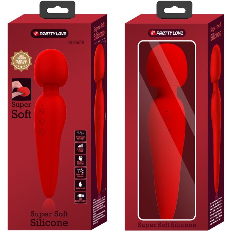 PRETTY LOVE - MEREDITH MASSAGER 12 VIBRATION MODES RED - Amore24