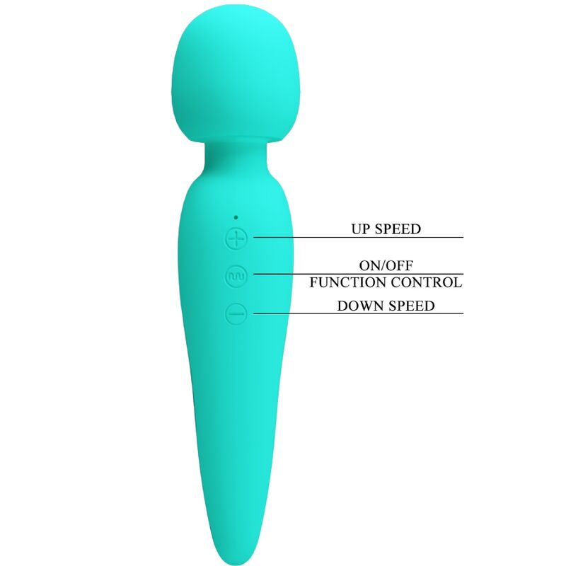 PRETTY LOVE - MEREDITH MASSAGER 12 VIBRATION MODES AQUA GREEN - Amore24