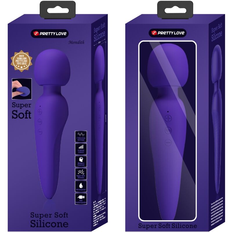 PRETTY LOVE - MEREDITH MASSAGER 12 VIBRATION MODES PURPLE - Amore24