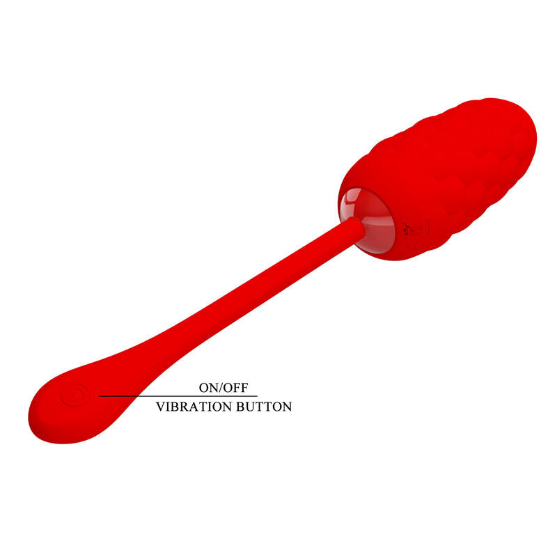 PRETTY LOVE - VIBRATING EGG WITH RED RECHARGEABLE MARINE TEXTURE - Amore24
