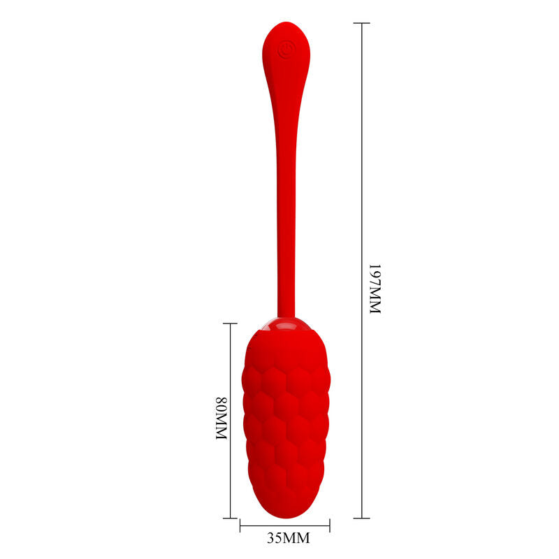 PRETTY LOVE - VIBRATING EGG WITH RED RECHARGEABLE MARINE TEXTURE - Amore24
