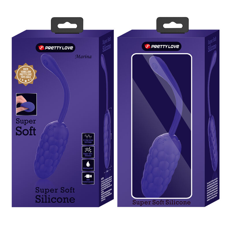 PRETTY LOVE - VIBRATING EGG WITH PURPLE RECHARGEABLE MARINE TEXTURE - Amore24