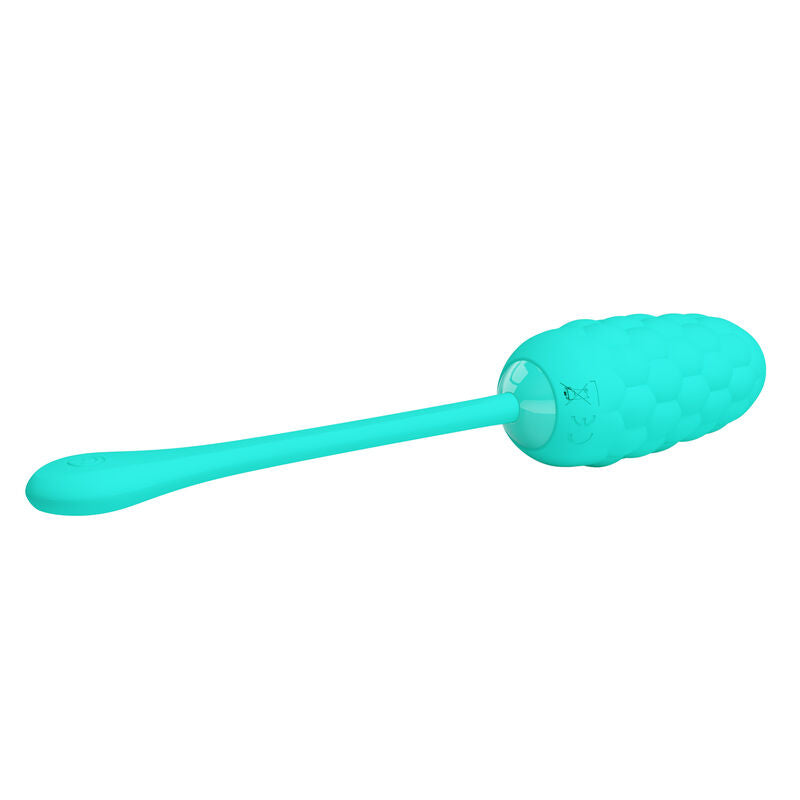 PRETTY LOVE - VIBRATING EGG WITH AQUA GREEN RECHARGEABLE MARINE TEXTURE - Amore24