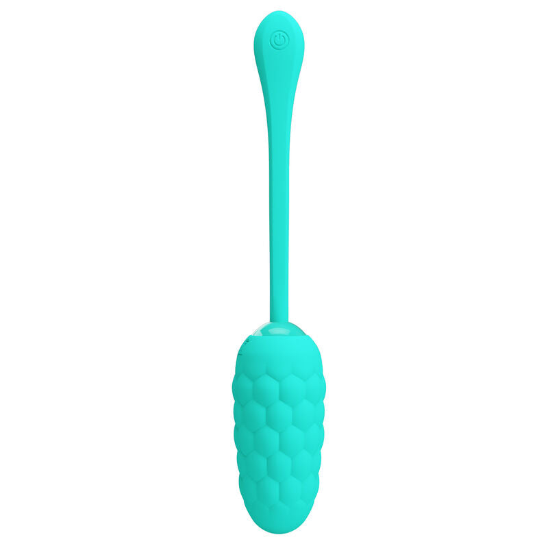 PRETTY LOVE - VIBRATING EGG WITH AQUA GREEN RECHARGEABLE MARINE TEXTURE - Amore24