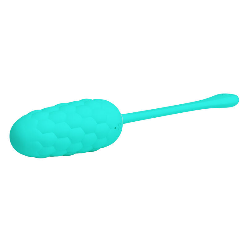 PRETTY LOVE - VIBRATING EGG WITH AQUA GREEN RECHARGEABLE MARINE TEXTURE - Amore24