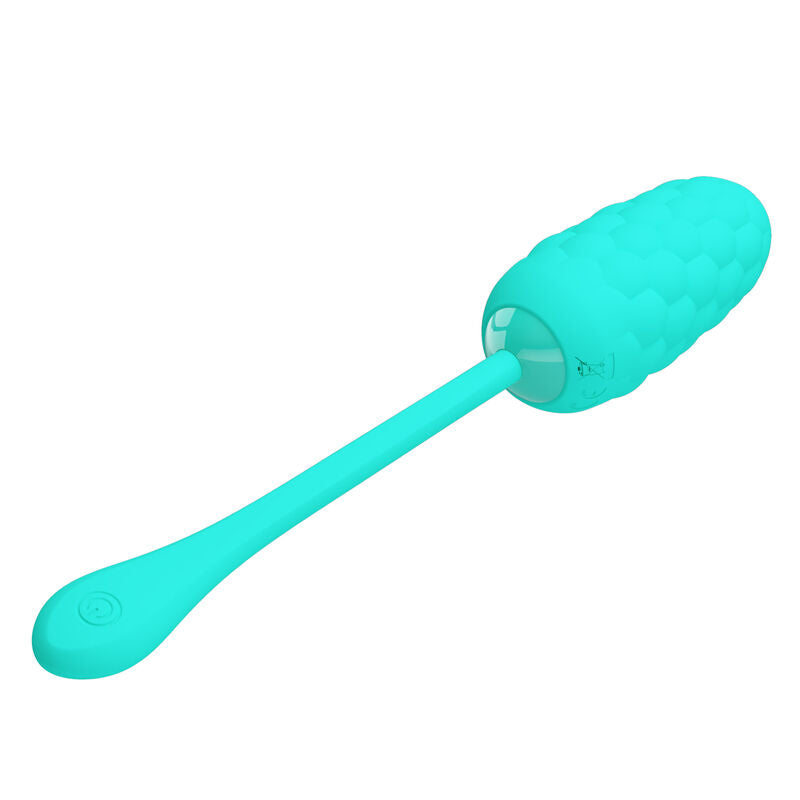 PRETTY LOVE - VIBRATING EGG WITH AQUA GREEN RECHARGEABLE MARINE TEXTURE - Amore24