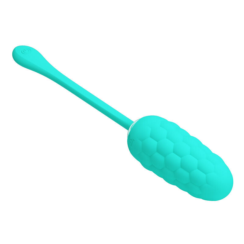 PRETTY LOVE - VIBRATING EGG WITH AQUA GREEN RECHARGEABLE MARINE TEXTURE - Amore24