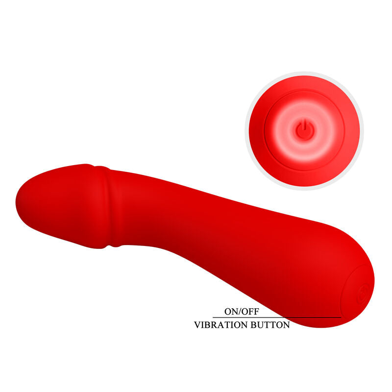 PRETTY LOVE - CETUS RECHARGEABLE VIBRATOR RED - Amore24