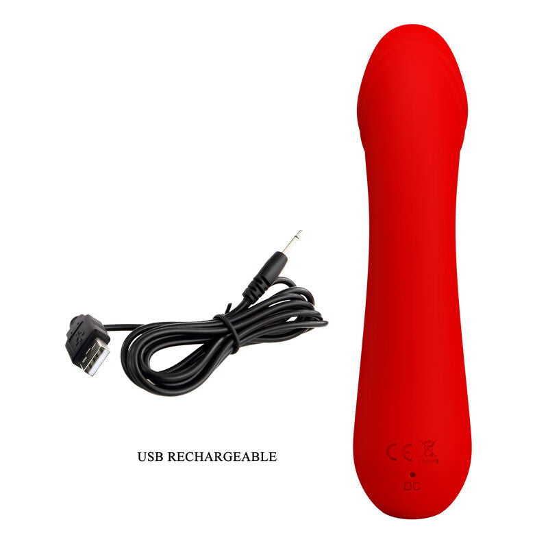 PRETTY LOVE - CETUS RECHARGEABLE VIBRATOR RED - Amore24