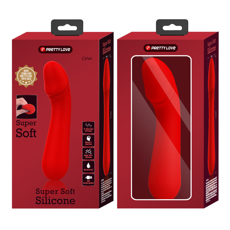PRETTY LOVE - CETUS RECHARGEABLE VIBRATOR RED - Amore24