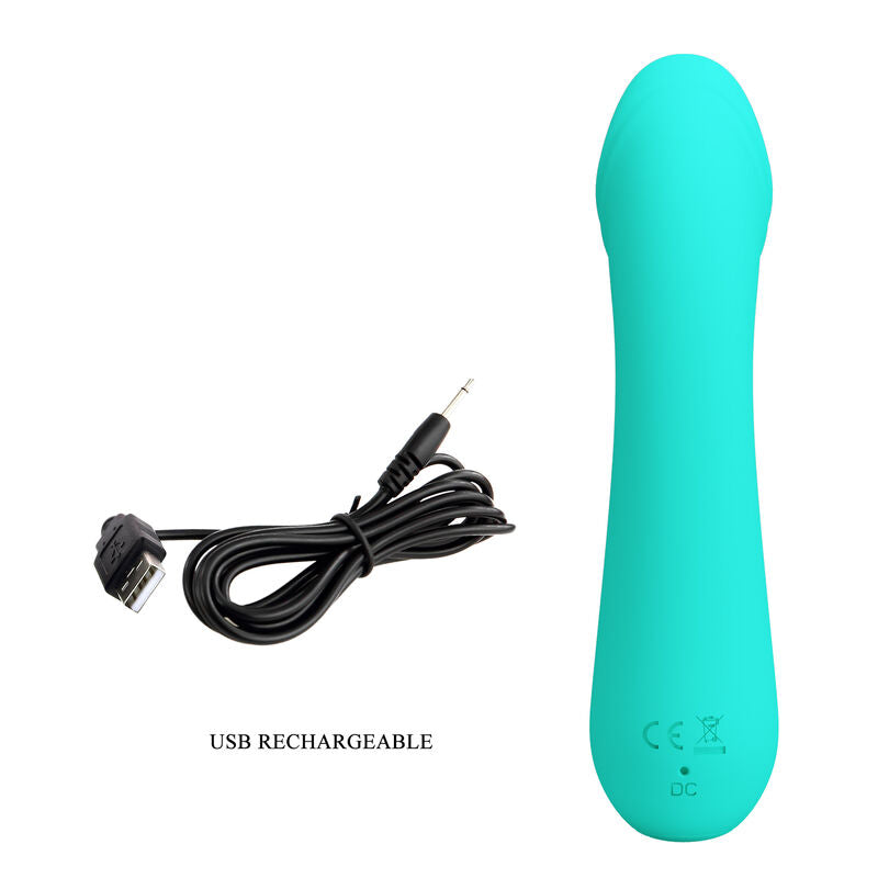 PRETTY LOVE - CETUS RECHARGEABLE VIBRATOR AQUA GREEN - Amore24