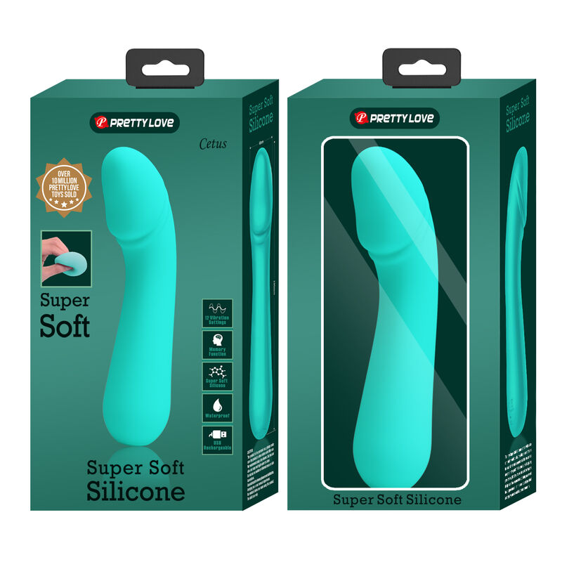 PRETTY LOVE - CETUS RECHARGEABLE VIBRATOR AQUA GREEN - Amore24
