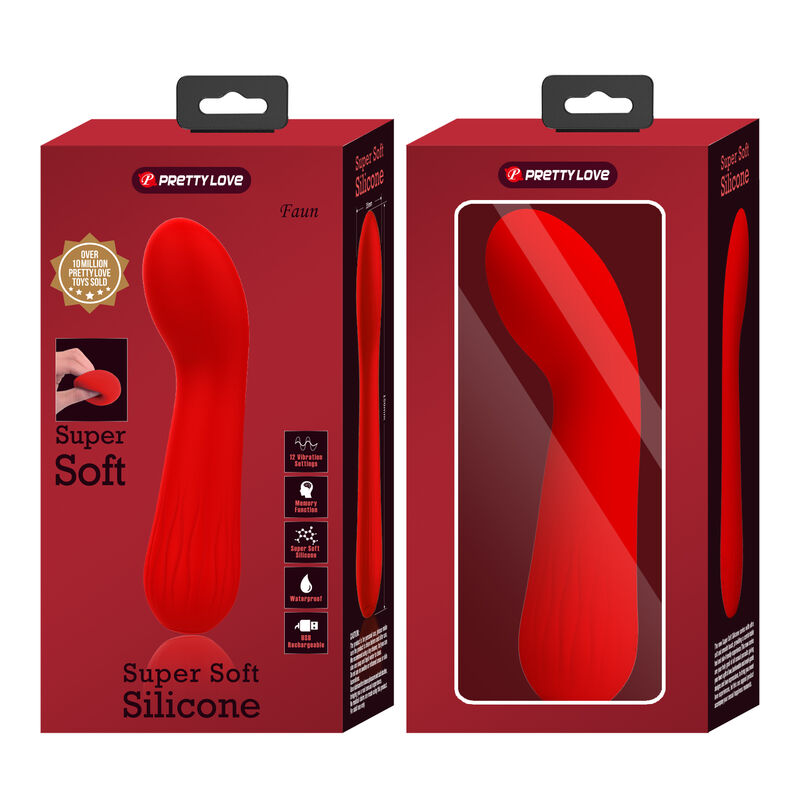 PRETTY LOVE - FAUN RECHARGEABLE VIBRATOR RED - Amore24