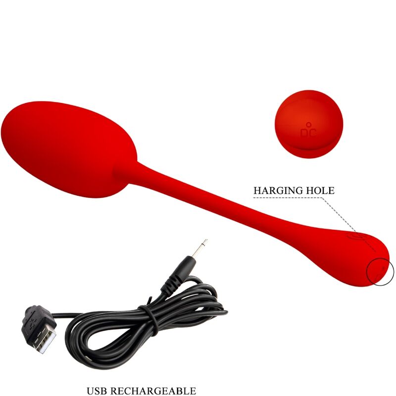 PRETTY LOVE - KNUCKER RED RECHARGEABLE VIBRATING EGG - Amore24