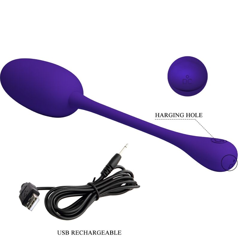 PRETTY LOVE - KNUCKER PURPLE RECHARGEABLE VIBRATING EGG - Amore24