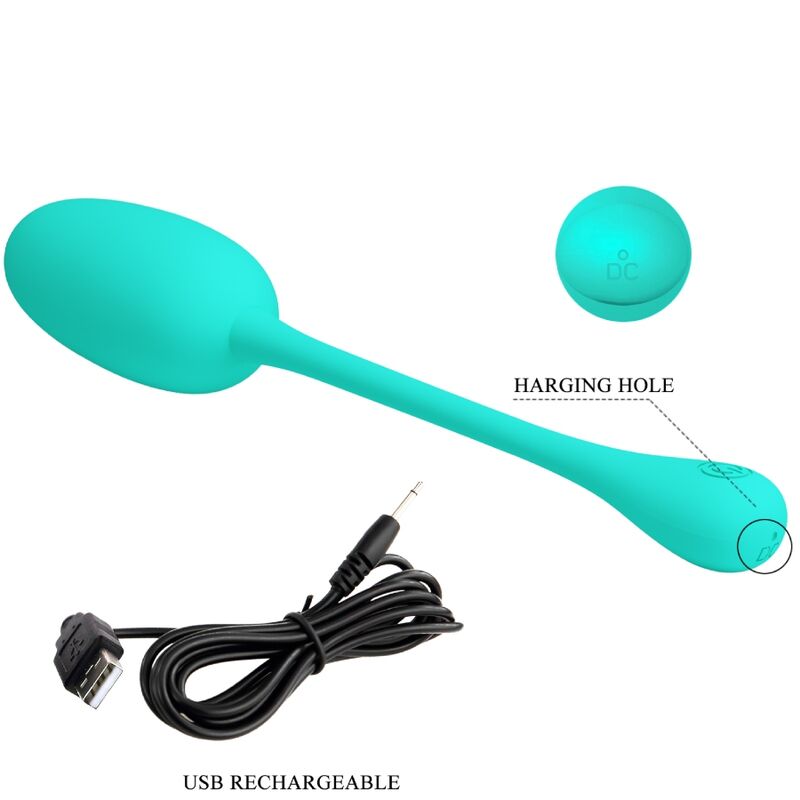 PRETTY LOVE - KNUCKER WATER GREEN RECHARGEABLE VIBRATING EGG - Amore24