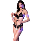CHILIROSE - CR 4410 BODYSUIT CROTCHLESS BLACK S/M - Amore24