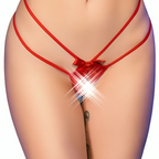 CHILIROSE - CR 4695 BABYDOLL & THONG CROTCHLESS RED L/XL - Amore24