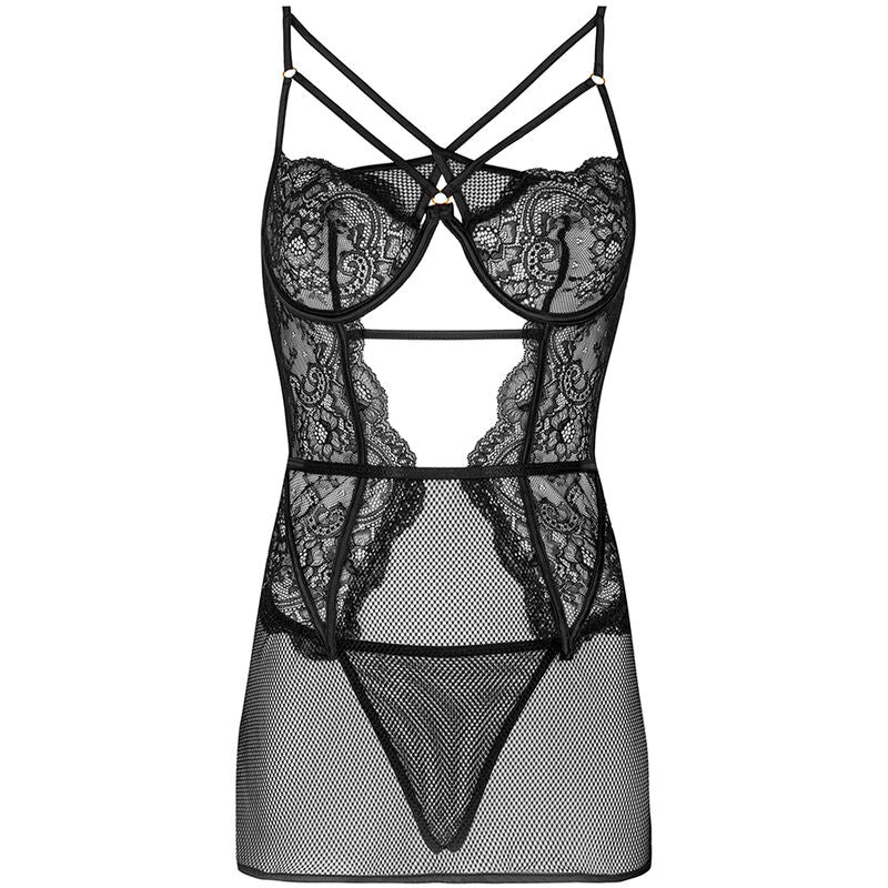 LIVCO CORSETTI FASHION - BARIRIN LC 90633 SHIRT + PANTY BLACK - Amore24