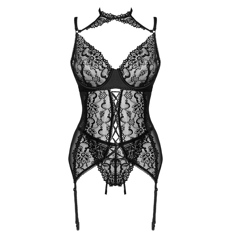 LIVCO CORSETTI FASHION - GIELLANDRA FOR THE SENSES COLLECTION CORSET + PANTY BLACK L/XL - Amore24