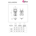 LIVCO CORSETTI FASHION - GIELLANDRA FOR THE SENSES COLLECTION CORSET + PANTY BLACK L/XL - Amore24