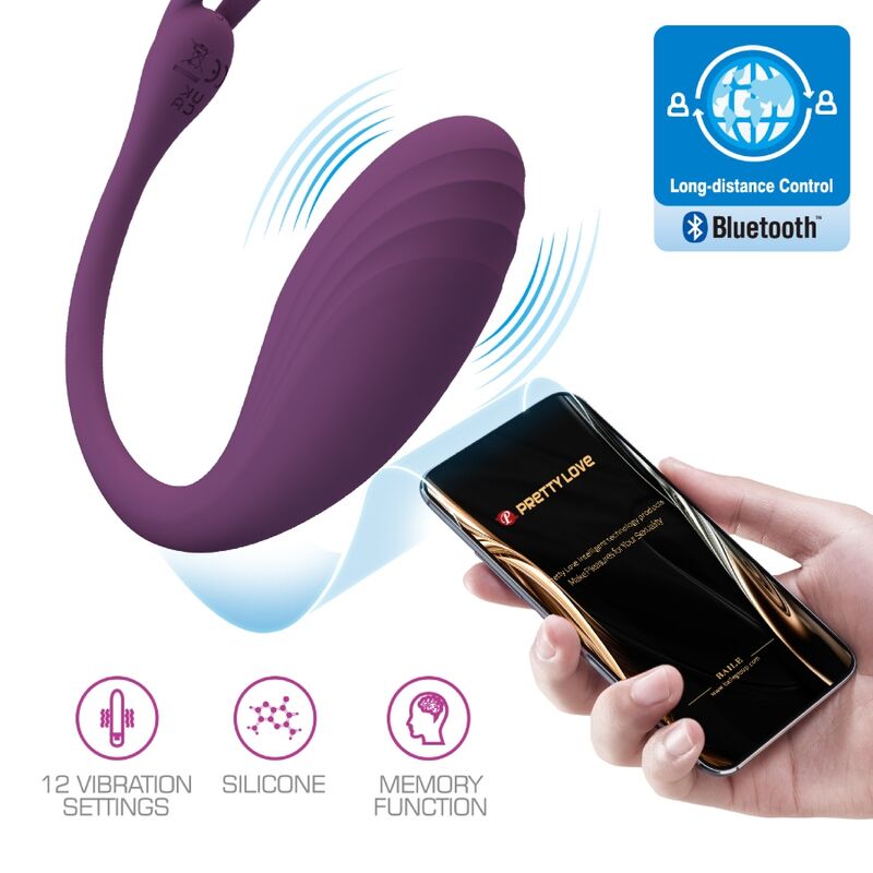 PRETTY LOVE - CATALINA VIBRATOR APP REMOTE CONTROL PURPLE - Amore24