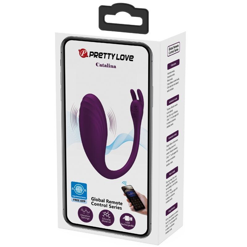 PRETTY LOVE - CATALINA VIBRATOR APP REMOTE CONTROL PURPLE - Amore24
