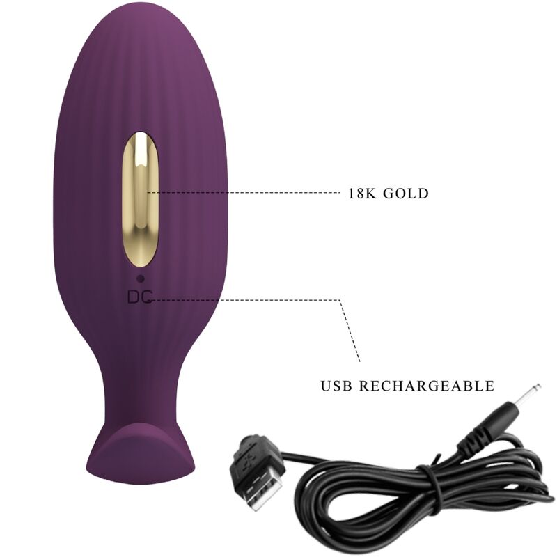 PRETTY LOVE - JEFFERSON APP CONTROLLED ANAL PLUG PURPLE - Amore24