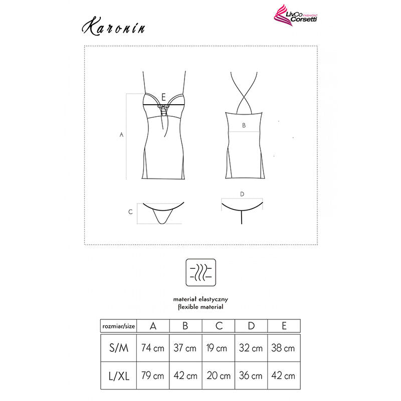 LIVCO CORSETTI FASHION - KARONIN LC 90628 SHIRT + PANTY BLACK - Amore24