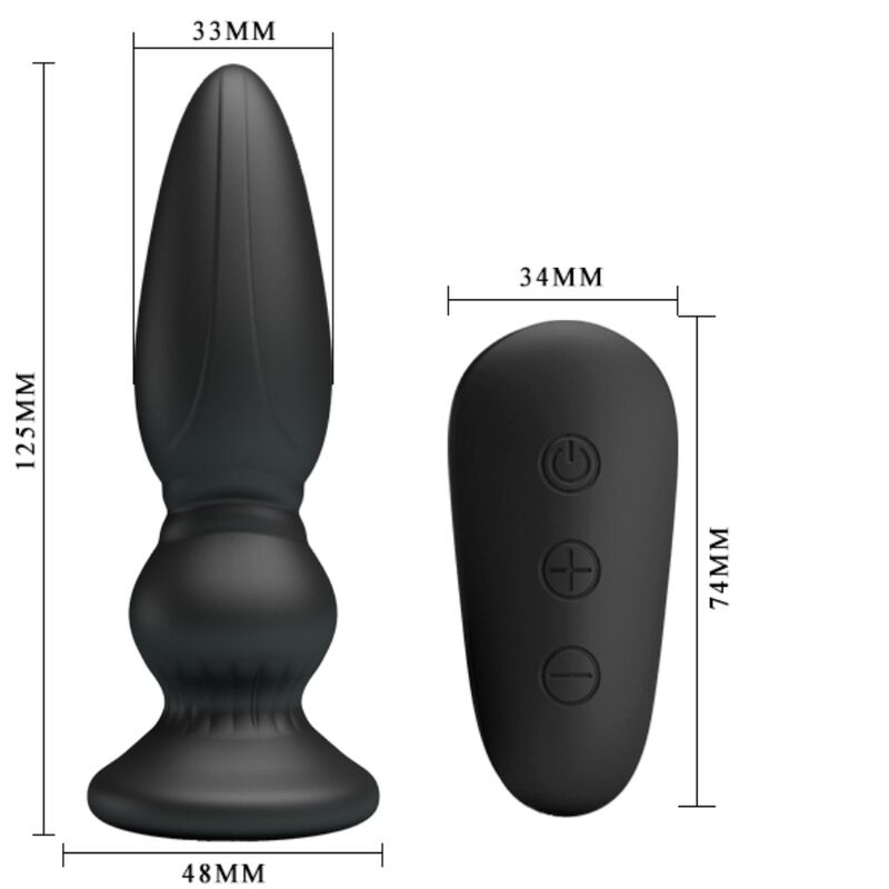 MR PLAY - POWERFUL VIBRATOR REMOTE CONTROL ANAL PLUG BLACK - Amore24