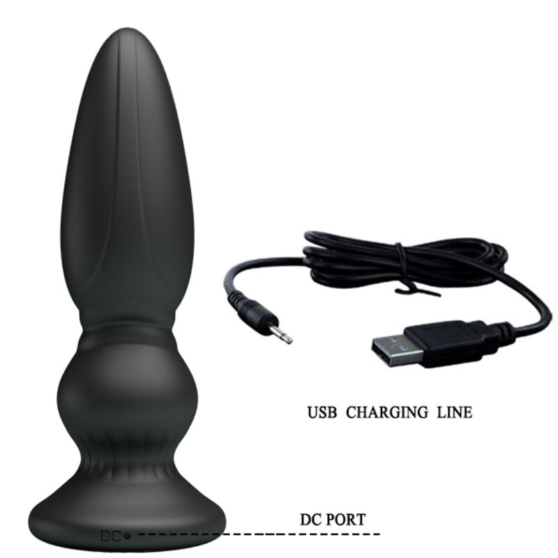 MR PLAY - POWERFUL VIBRATOR REMOTE CONTROL ANAL PLUG BLACK - Amore24