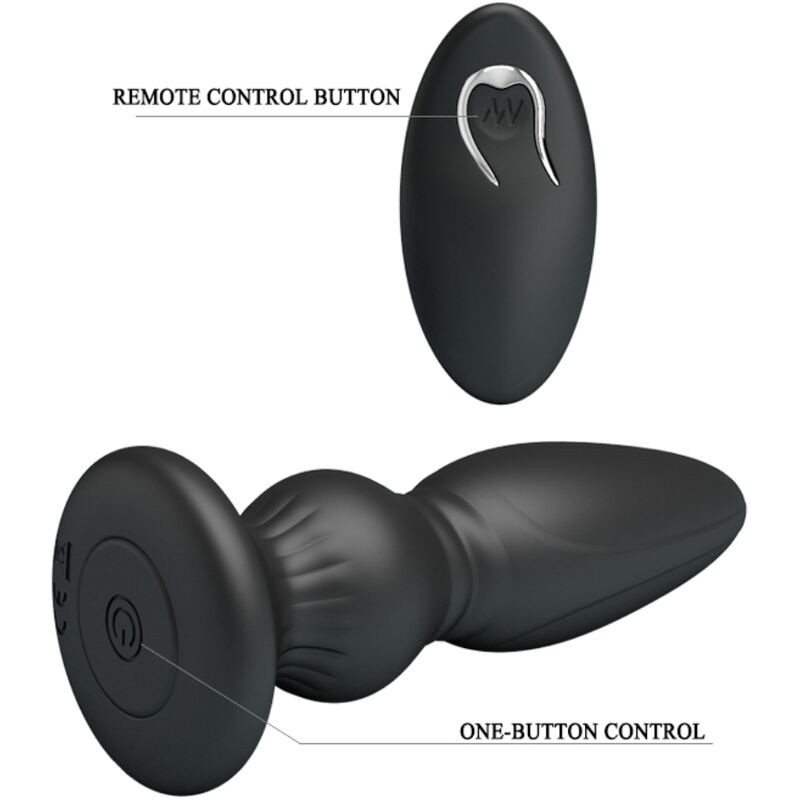 MR PLAY - POWERFUL VIBRATOR REMOTE CONTROL ANAL PLUG BLACK - Amore24