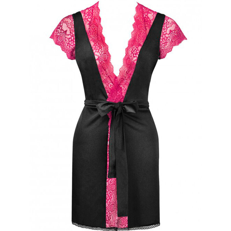 LIVCO CORSETTI FASHION - KUMIKO LC 90428 DRESSING GOWN + PANTY BLACK S/M - Amore24