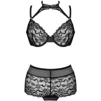 LIVCO CORSETTI FASHION - LINERA FOR THE SENSES COLLECTION BRA + PANTY BLACK L/XL - Amore24