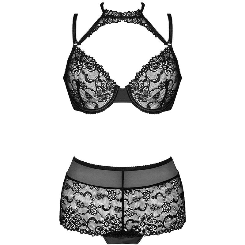 LIVCO CORSETTI FASHION - LINERA FOR THE SENSES COLLECTION BRA + PANTY BLACK L/XL - Amore24
