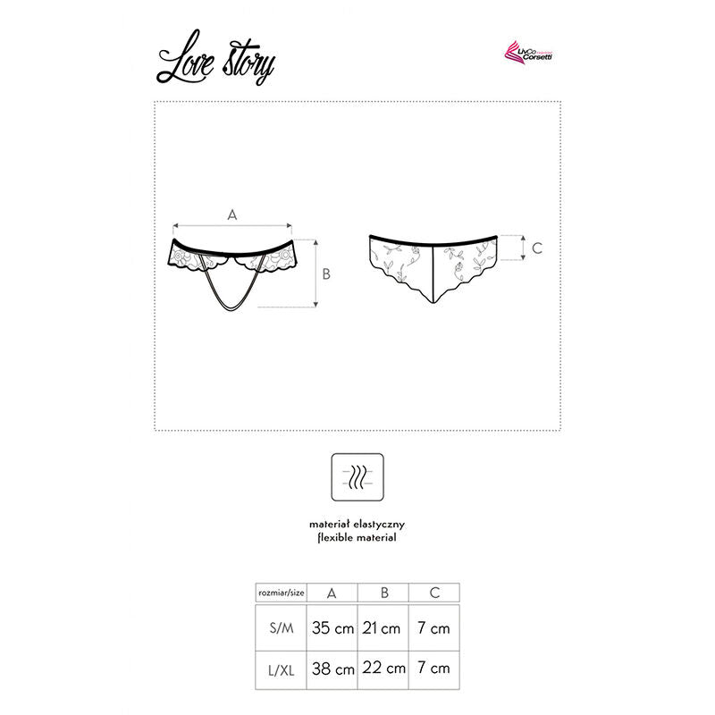 LIVCO CORSETTI FASHION - LOVE STORY LC 90679 PANTY CROTCHLESS BLACK - Amore24