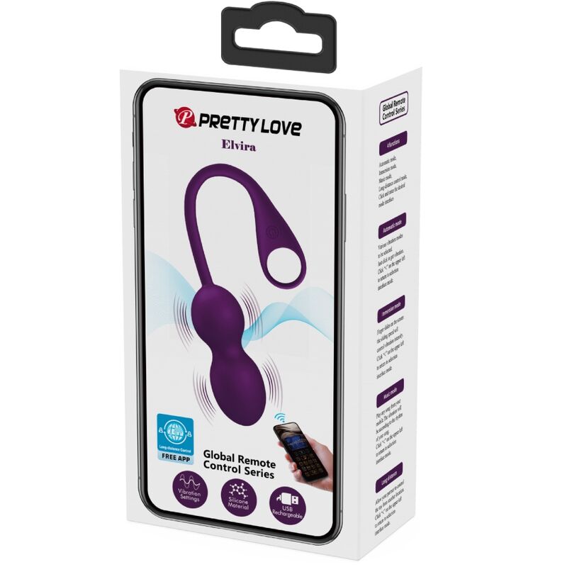 PRETTY LOVE - ELVIRA KEGEL BALLS APP REMOTE CONTROL PURPLE - Amore24
