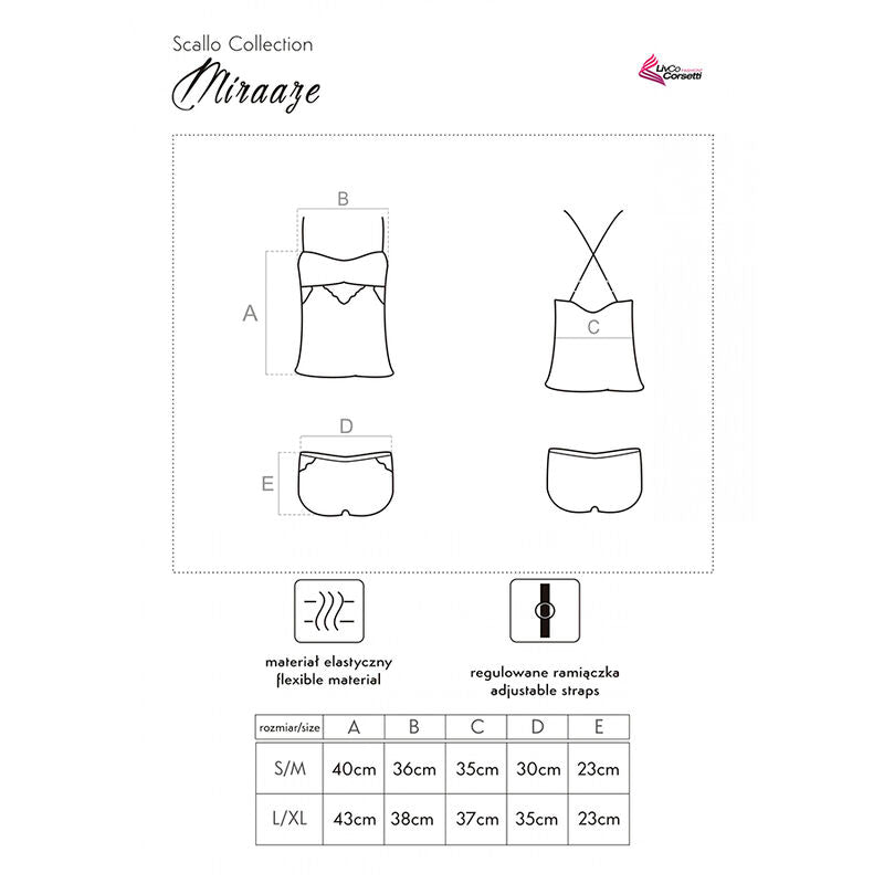 LIVCO CORSETTI FASHION - MIRAAZE LC 90567 SHIRT + SHORTS BLACK - Amore24