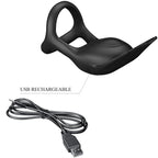 PRETTY LOVE - SILAS VIBRANT PENIS RING 7 VIBRATIONS BLACK SILICONE - Amore24