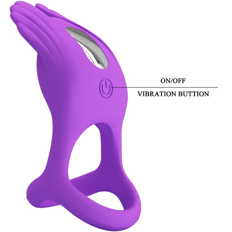 PRETTY LOVE - SILAS VIBRANT PENIS RING 7 VIBRATIONS PURPLE SILICONE - Amore24