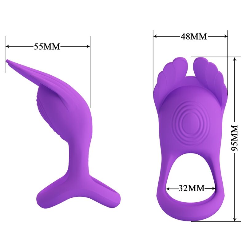PRETTY LOVE - SILAS VIBRANT PENIS RING 7 VIBRATIONS PURPLE SILICONE - Amore24