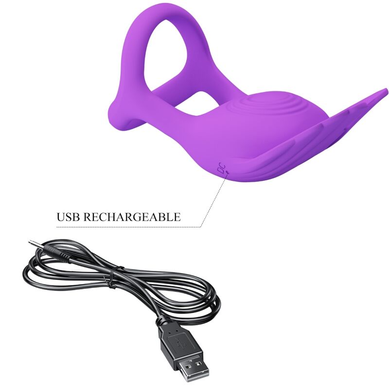 PRETTY LOVE - SILAS VIBRANT PENIS RING 7 VIBRATIONS PURPLE SILICONE - Amore24