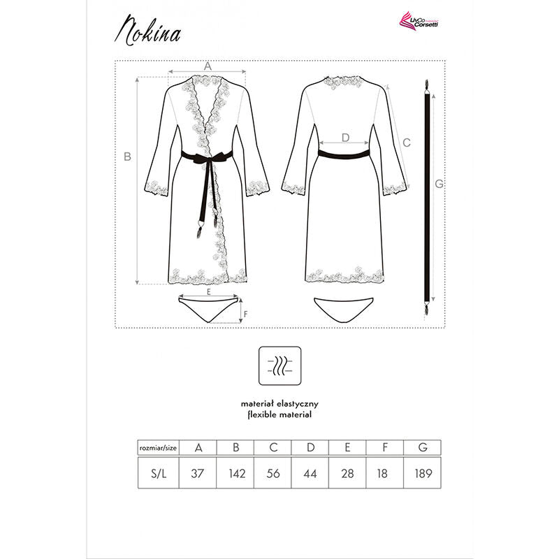 LIVCO CORSETTI FASHION - NOKINA LC XG055 DRESSIN G GOWN + PANTY BLACK ONE SIZE - Amore24